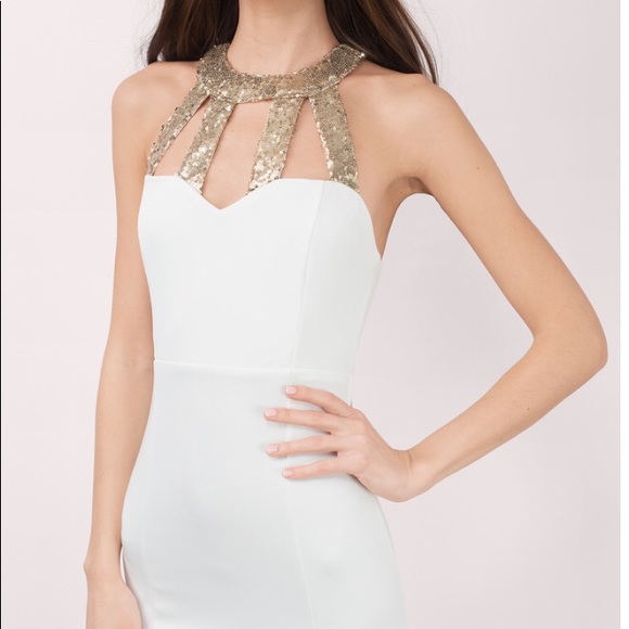 white with gold dresses